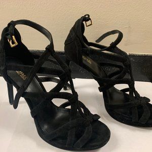 Michael Kors Black Strappy Heels, Women's Size 7.5